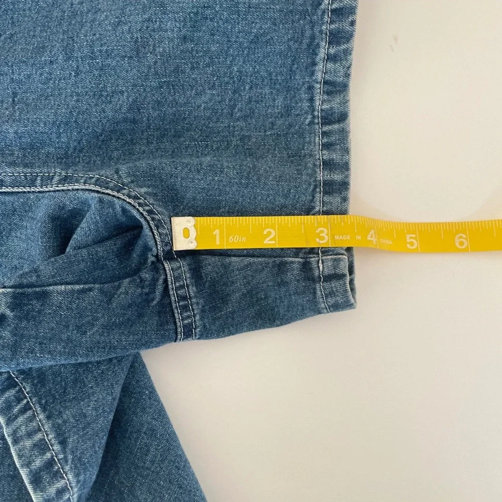 Gap Blue Denim Shortalls Medium Wash 100% Cotton Carpenter Overalls‎ Size Small - Picture 8 of 8